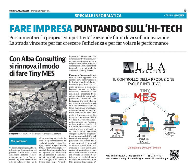 Alba Consulting e il sistema Tyni-MES